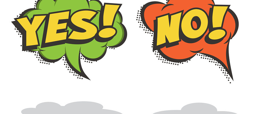 Speech bubbles YES and NO. Vector comic book elements